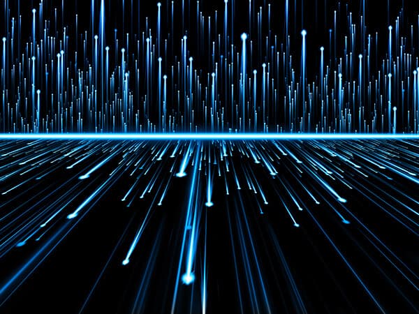 Business Cloud Peer Connect Features 600x450 Strands of blue lights pointing in many directions