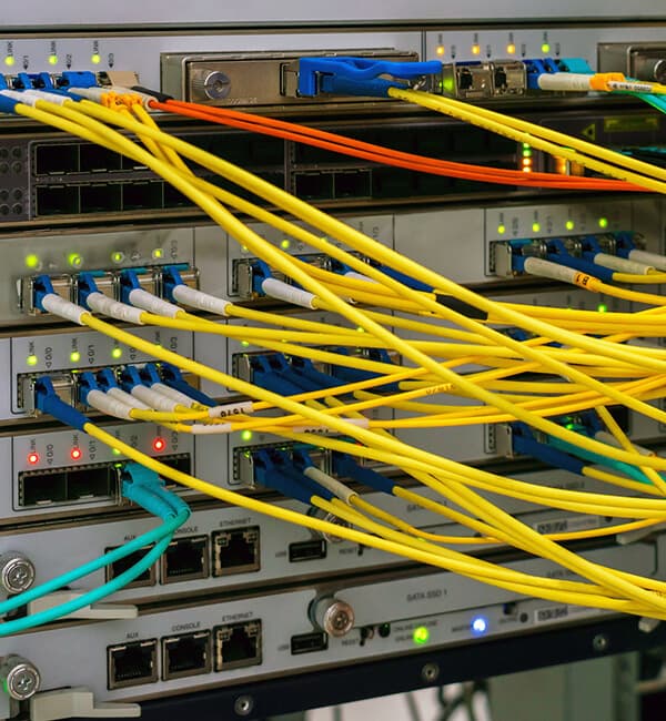 Business Continuity Features 600x650 A bunch of cable wires plugged into backend of equipment